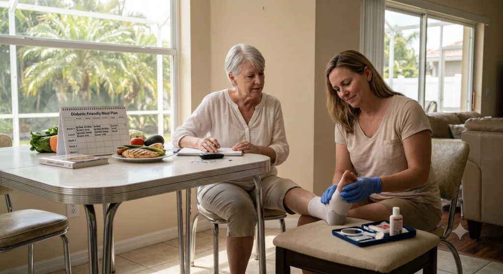 Managing Senior Diabetes at Home: Diet, Foot Care, and Preventing Emergencies 1 Leg care 1