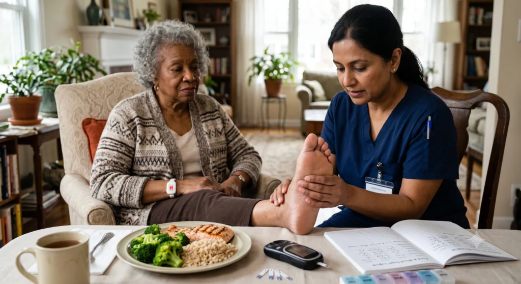 Managing Senior Diabetes at Home: Diet, Foot Care, and Preventing Emergencies 1 Leg care 3